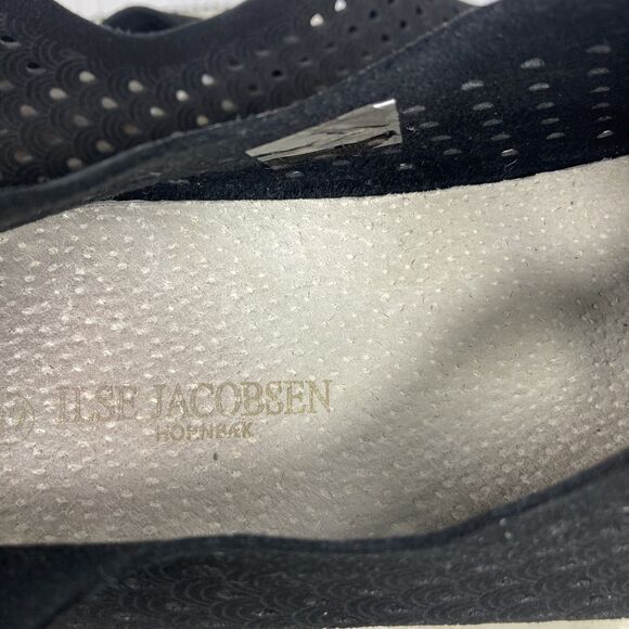 Ilse Jacobsen Slip On Sneakers 8.5 Black Leather Breathable Casual Comfort Shoes - Picture 12 of 13